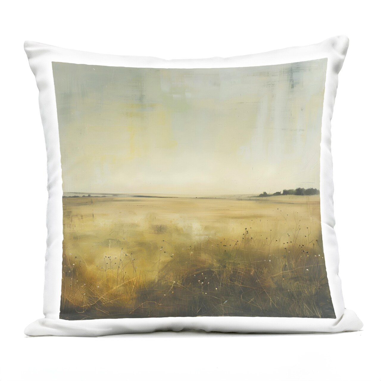 Stupell Industries Farmhouse Field Abstraction Outdoor Printed Throw Pillow Design by LSR Design Studio, 18 x 7 x 18
